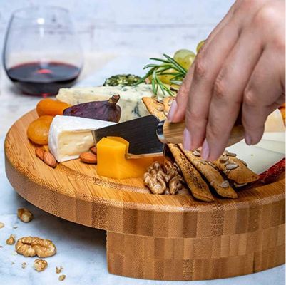 Công cụ pizza bằng gỗ đặt cho Logo tùy chỉnh bền Charcuterie Board hình tròn