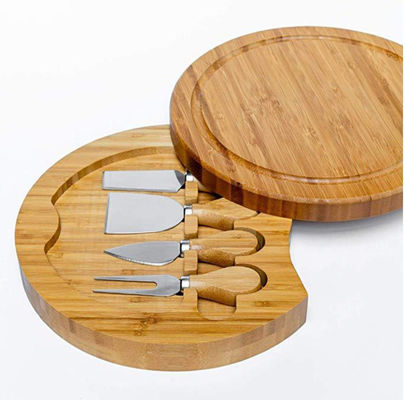 22.5 * 22,5 * 3,5cm Bamboo gỗ pho mát bảng Set cho OEM / ODM hỗ trợ