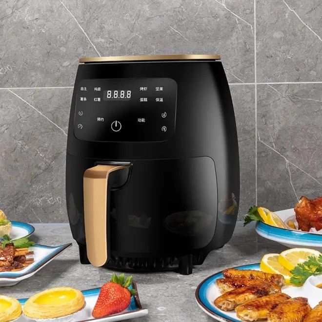 Chức năng với chỉ số ánh sáng 4.5L 6L Không dính bếp bề mặt nướng không khí không dầu