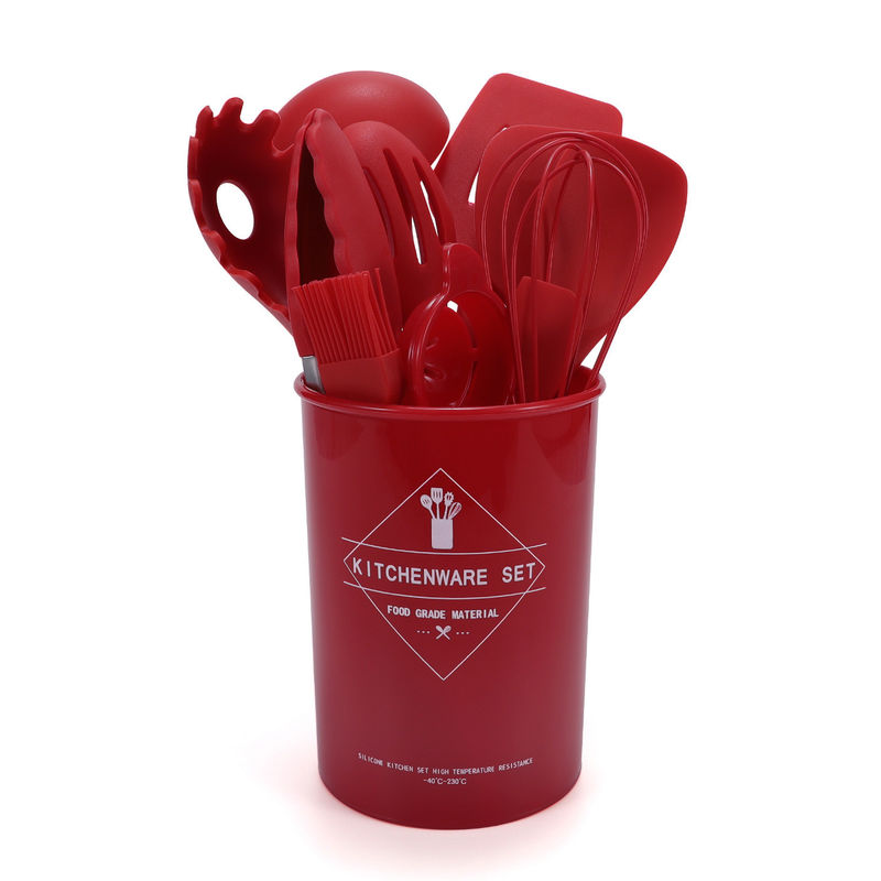 Sản phẩm nấu ăn silicone Spatula Set với thùng lưu trữ 12 miếng đồ nấu ăn không dính