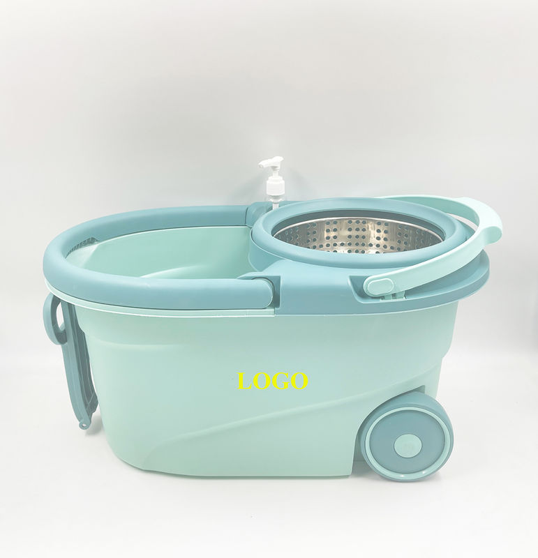 Logo tùy chỉnh Khả năng làm sạch sàn cao Microfiber Spinning Mop Bucket 360 Rotating Dual Drive