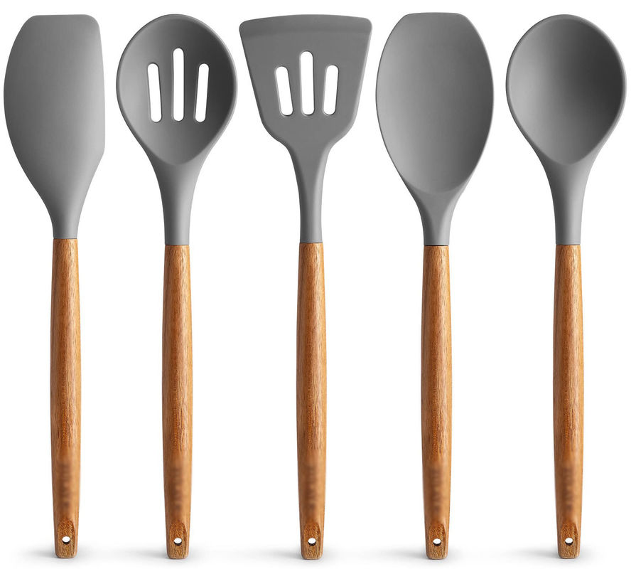Bộ dụng cụ nấu ăn nhiệt độ cao cho nhà bếp 5 miếng không dính Silicone Spatula Spoon