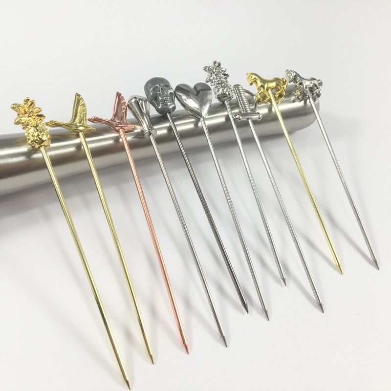 304 Stainless Steel Cocktail Pin Swizzle Stick cho Paddles nhỏ tái sử dụng