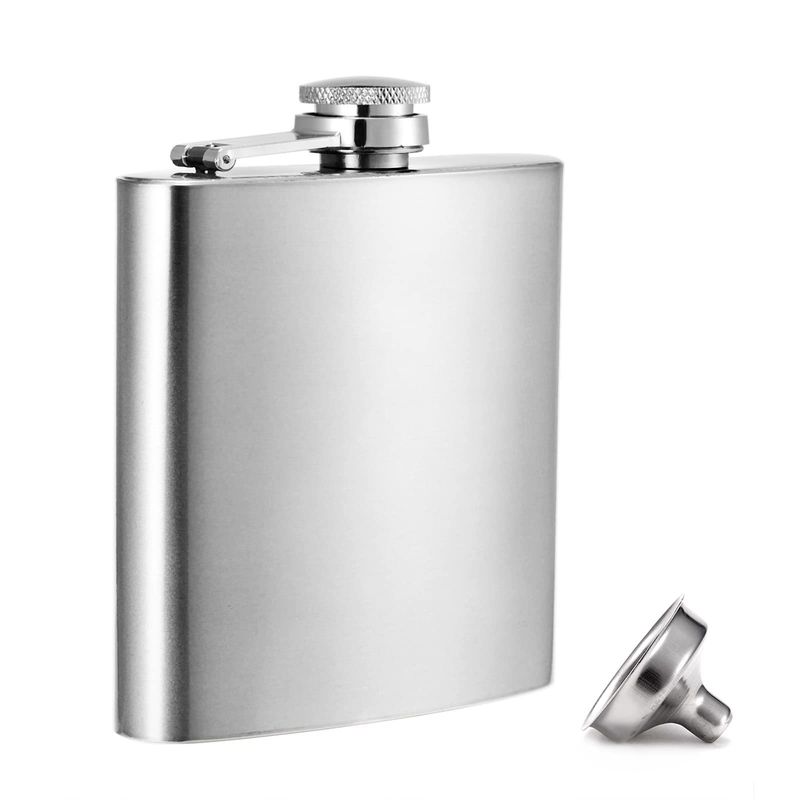 Lớp da được bao phủ thép không gỉ chai rượu vang cho nam giới 8oz ngoài trời hộp đùi kích thước sản phẩm 93 * 122mm