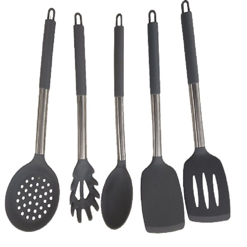 Đặt sẵn muỗng silicone không dính để chiên cá rò rỉ Spatula Bộ dụng cụ nấu ăn gia đình
