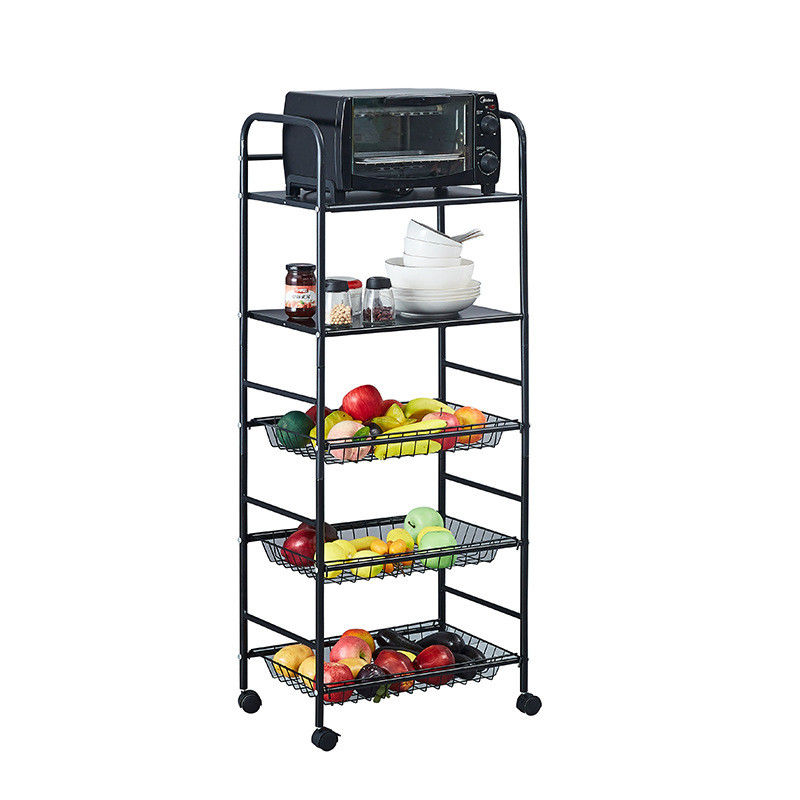5 Tier không gấp rack nhà bếp lưu trữ tổ chức với ổn định quay Rolling thiết kế