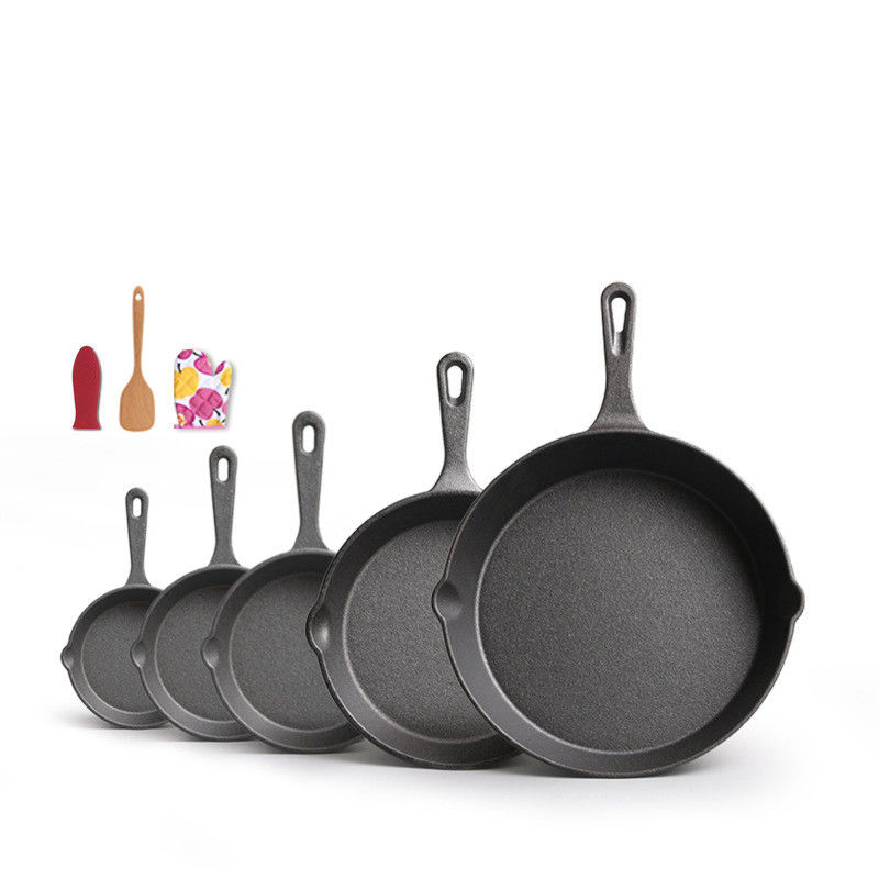 Đĩa nướng bằng sắt đúc 9-30cm Skillet trước mùa cho cả hai nhu cầu nấu ăn trong nhà ngoài trời
