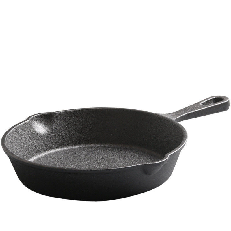 Chất nấu ăn bền vững không dính trước được gia vị bằng Cast Iron Skillet Black cho ngoài trời