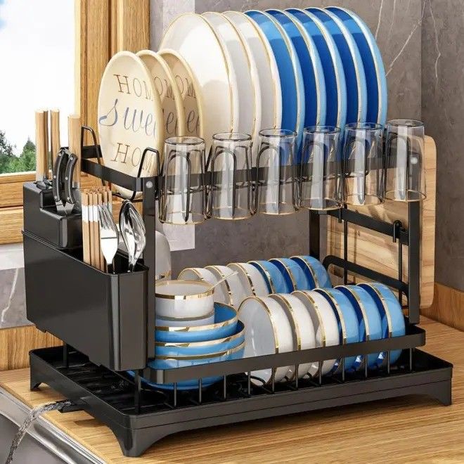85*32*15cm Metal Dish Drainer Organizer Rack để làm khô đĩa bền vững và vệ sinh