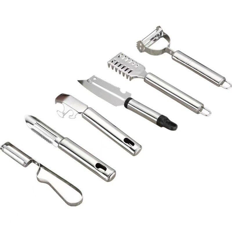 304 Stainless Steel Set of Kitchen Gadgets 6 in 1 cho việc cắt lông trái cây và rau quả