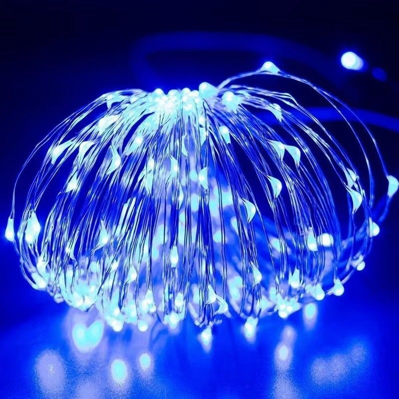 7/22/32m Kiểm soát nước LED mặt trời đồng dây cây thông Noel đèn với vật liệu PVC ấm