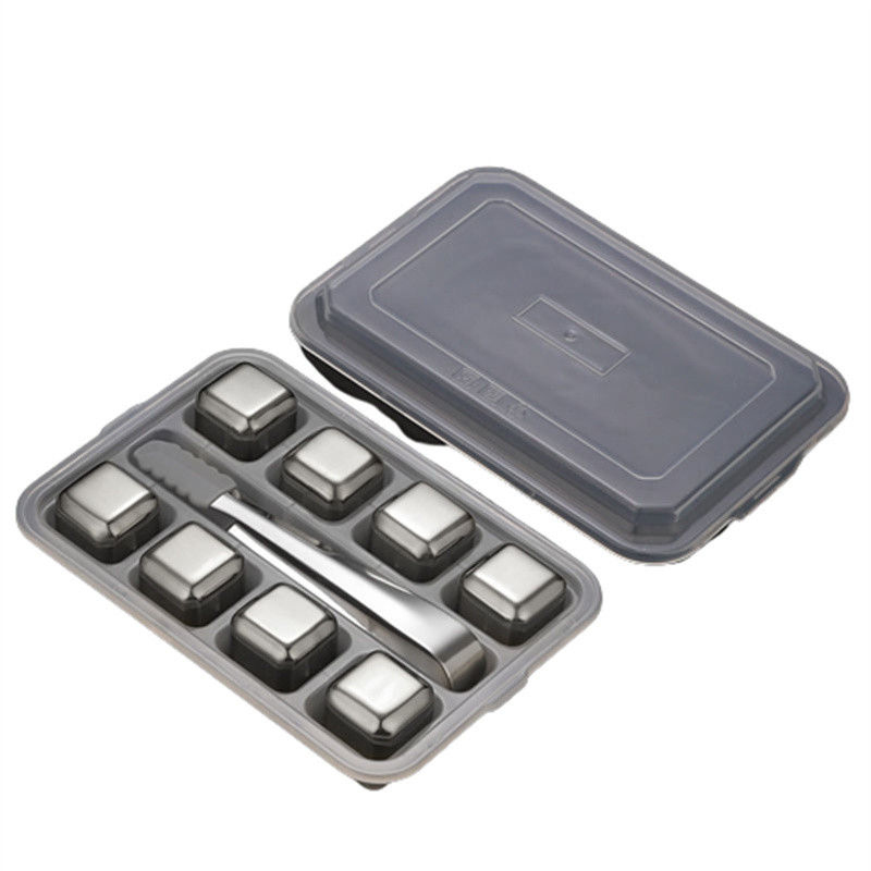 Cung cấp 304 Stainless Steel Whiskey Stone Gift Set 8pcs/set để làm mát rượu vang đỏ