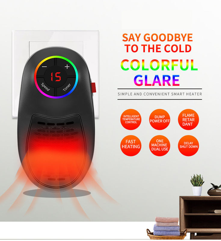 0.5kg Plug-in Wall Heater Máy sưởi điện di động cho vườn Nhà nhỏ Mùa đông ấm