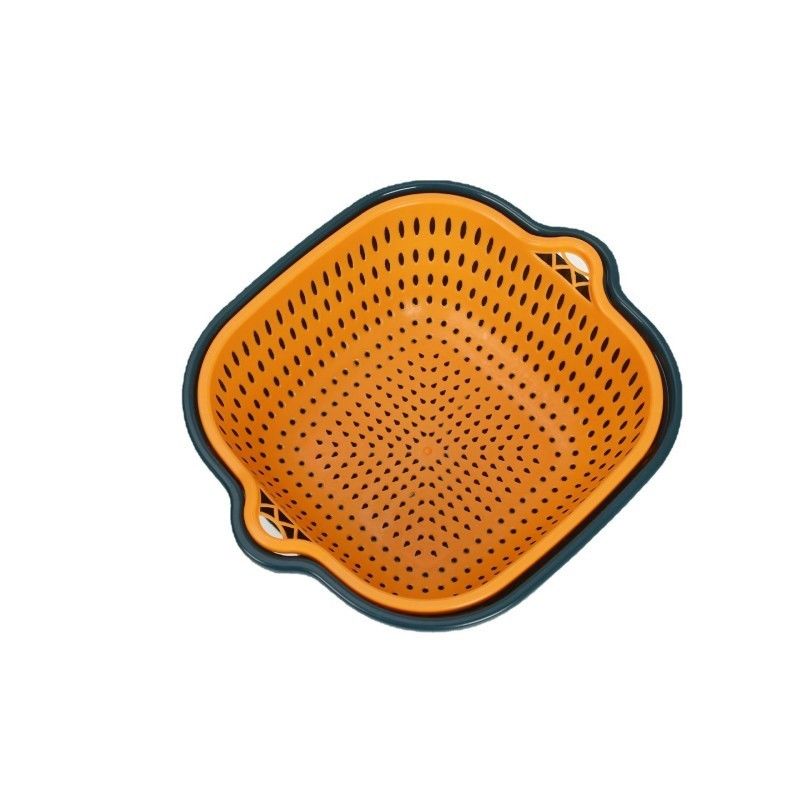 Cất giữ rau Căn hộ 6pcs 2 lớp nhựa nhiều nước cống sạch cống giỏ