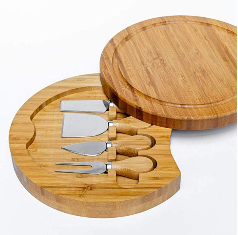 Công cụ pizza bằng gỗ đặt cho Logo tùy chỉnh bền Charcuterie Board hình tròn